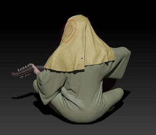 Pastor tocando la mandolina para Belén 3D