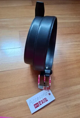 Cinturón de Piel Negro Talla 135