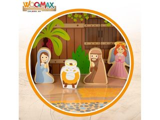 Portal de Belén de Madera Infantil, 20 Piezas WOOM