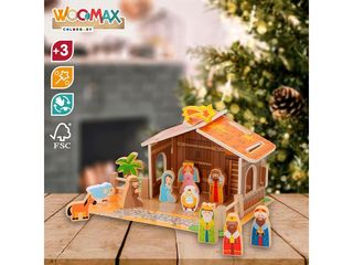 Portal de Belén de Madera Infantil, 20 Piezas WOOM