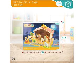 Portal de Belén de Madera Infantil, 20 Piezas WOOM
