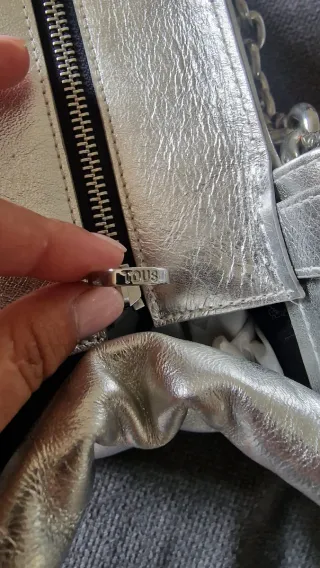 Bolso Tous Manifesto Piel Plateado