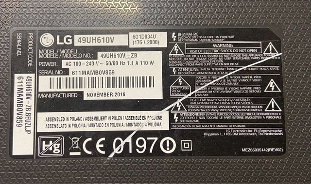 Placa Base Tv LG 49UH610V