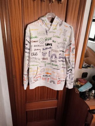 Sudadera Hollister Blanca Estampada