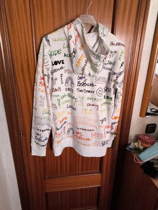 Sudadera Hollister Blanca Estampada