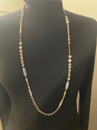 Collar Careli piedras beige y oro