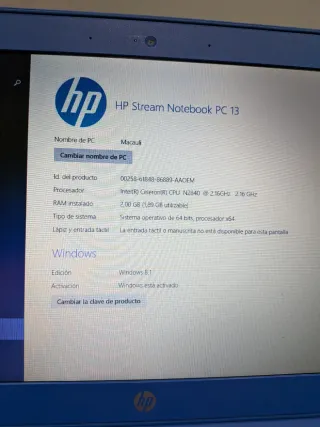 HP Stream Azul y Blanco