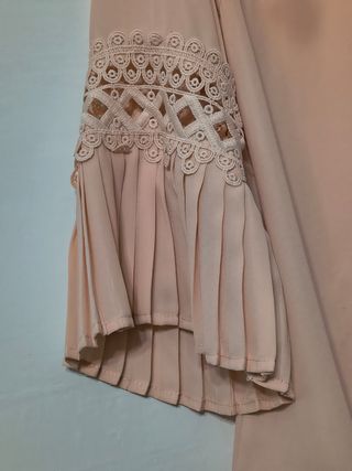 Blusa rosa perla con manica 3/4