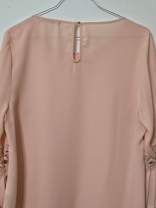 Blusa rosa perla con manica 3/4