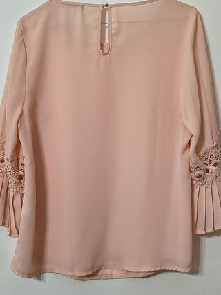 Blusa rosa perla con manica 3/4