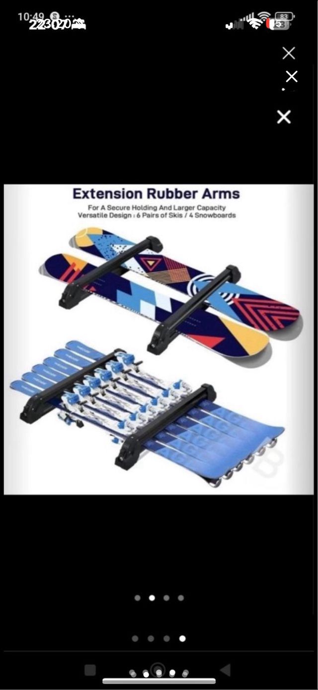 Soporte porta esquís negro