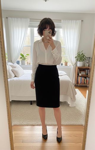 Gonna elegante da ufficio nera