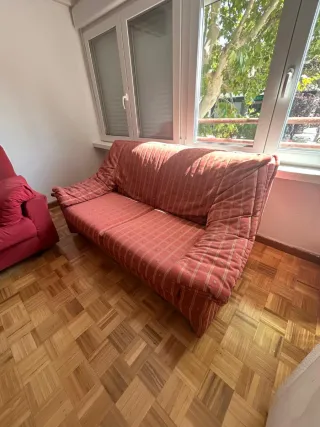 sillón Sofá 2 plazas rojo granate