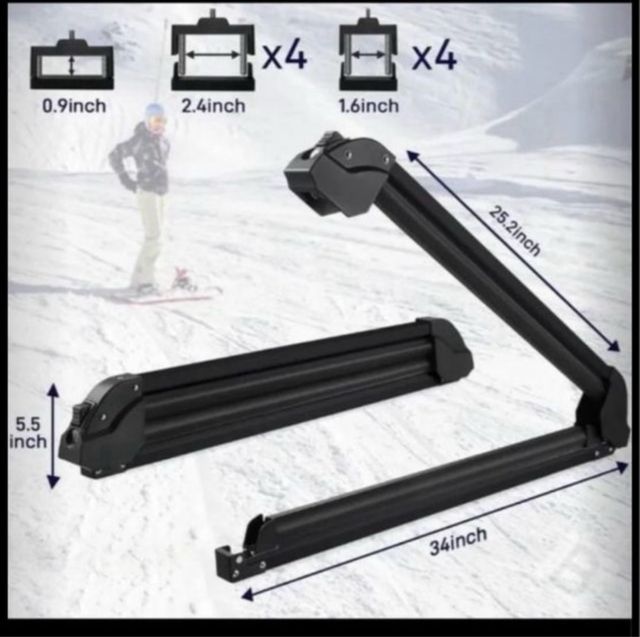 Soporte Porta Esquís Negro