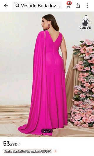 Vestido de fiesta rosa talla XXXL