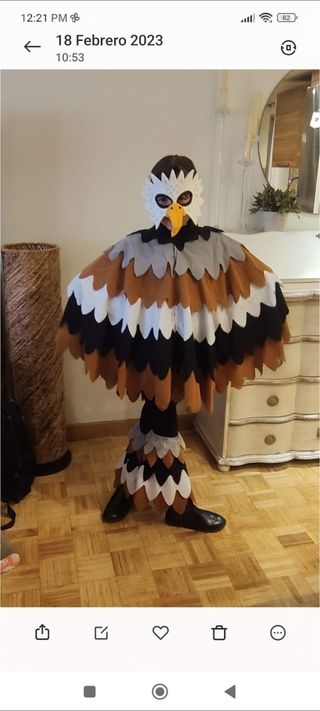 Disfraz pájaro talla única