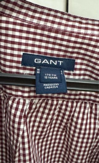 Camisa GANT cuadros burdeos Talla S