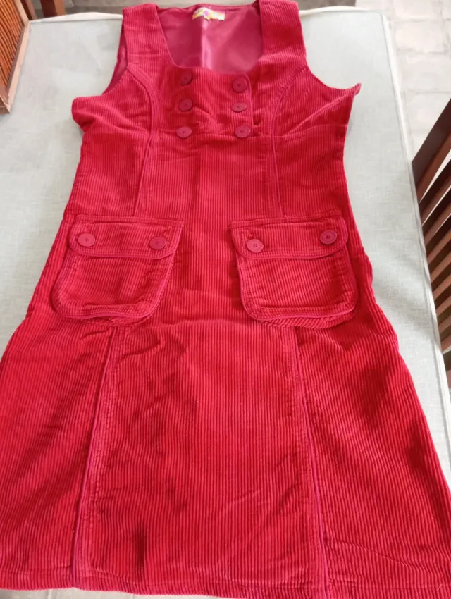 Vestido pichi de pana rojo