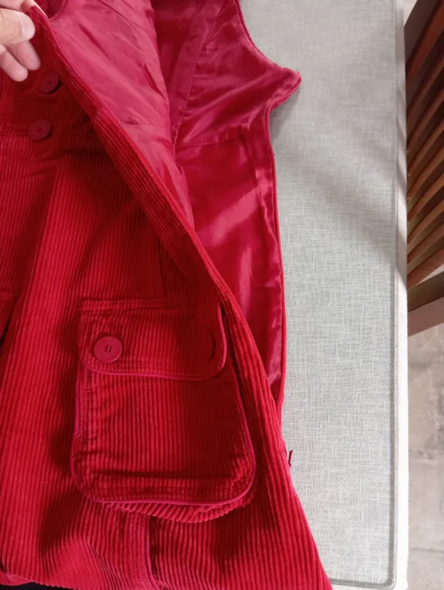 Vestido pichi de pana rojo