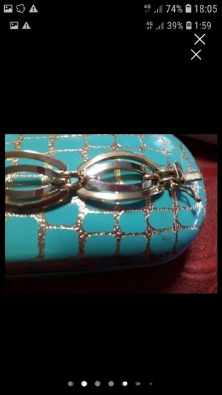 Pulsera Oro 18k Combinada Ancha Maciza. De Diseño 