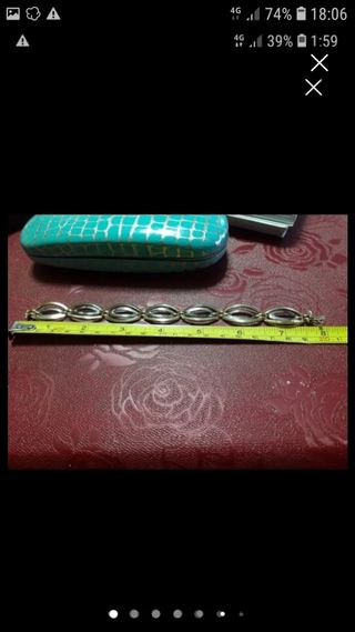 Pulsera Oro 18k Combinada Ancha Maciza. De Diseño 