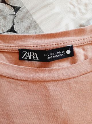 Camiseta Zara T. L Rosa Nude