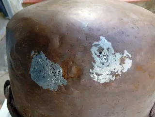 Caldero de cobre para pócimas con asas de hierro