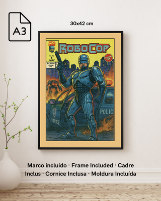 Cuadro A3 Comic Robocop Edición Especial 80's