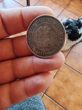 Moneda 10 Reales Fernando VII 1821 
