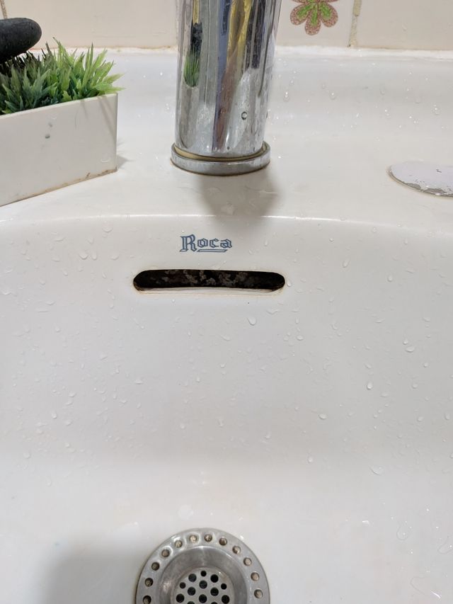 Lavabo y bidé rosa vintage