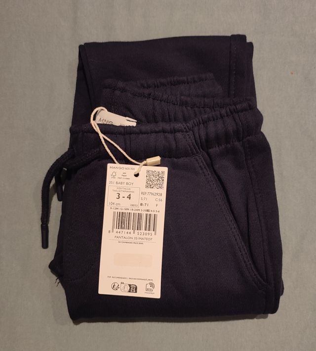 Pantalon jogger algodón talla 3-4 azul marino