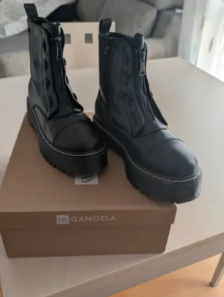 Botas D'Angela militares mujer negras