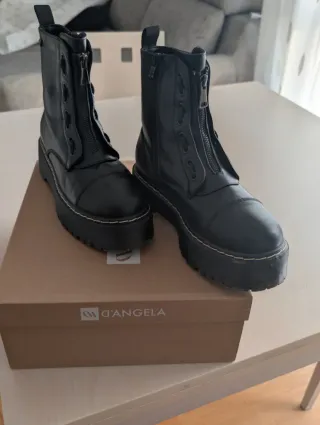 Botas D'Angela militares mujer negras