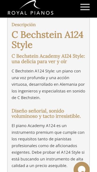 Piano Acústico Bechstein A124