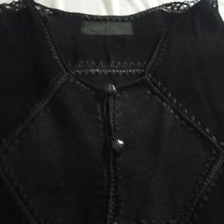 Chaleco de cuero vintage negro
