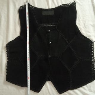 Chaleco de cuero vintage negro