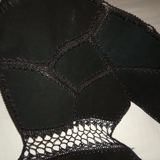 Chaleco de cuero vintage negro