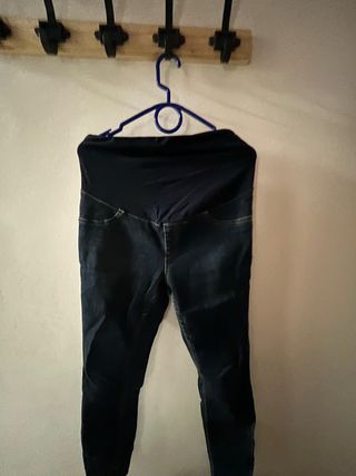 2 pantalones tejanos premamá azul