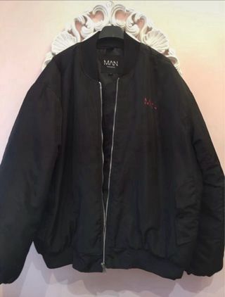 Chaqueta Bomber Negra Chico BoohooMAN