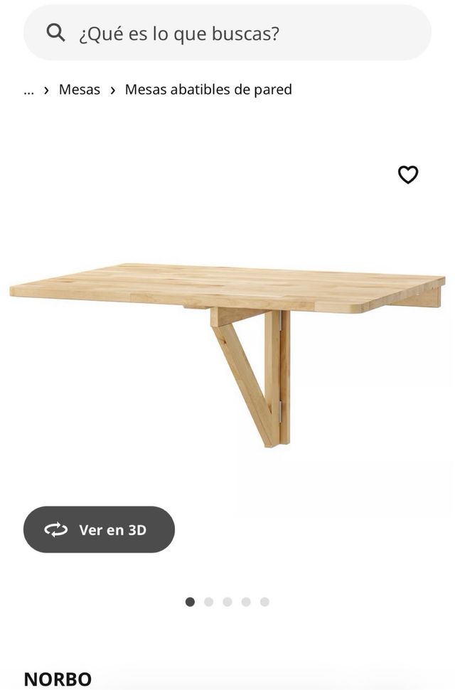 Mesa abatible de pared madera