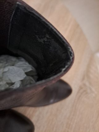 Botín Zara Piel Burdeos Tacón