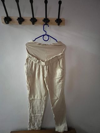 Pantalón embarazo entretiempo beige