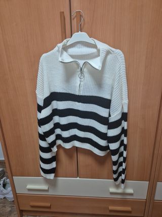 Jersey de invierno rayas cremallera
