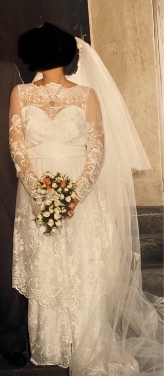 Vestido de Novia Encaje Manga Larga