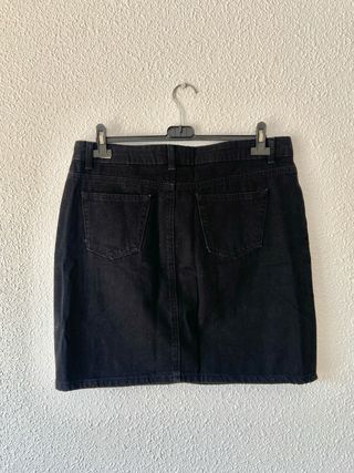 Falda vaquera negra Zara Talla L