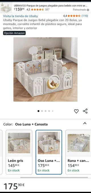 Parque infantil plegable para bebés