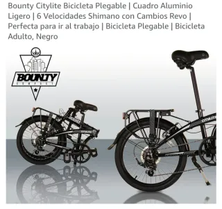 Bicicleta Plegable Aluminio Negra