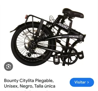 Bicicleta Plegable Aluminio Negra