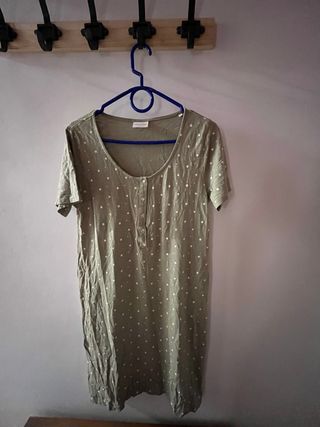 Camisón premamá verde estrellas