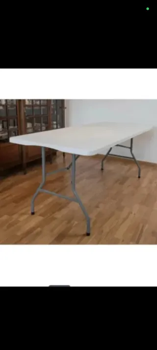 Mesa plegable 180cm blanca 